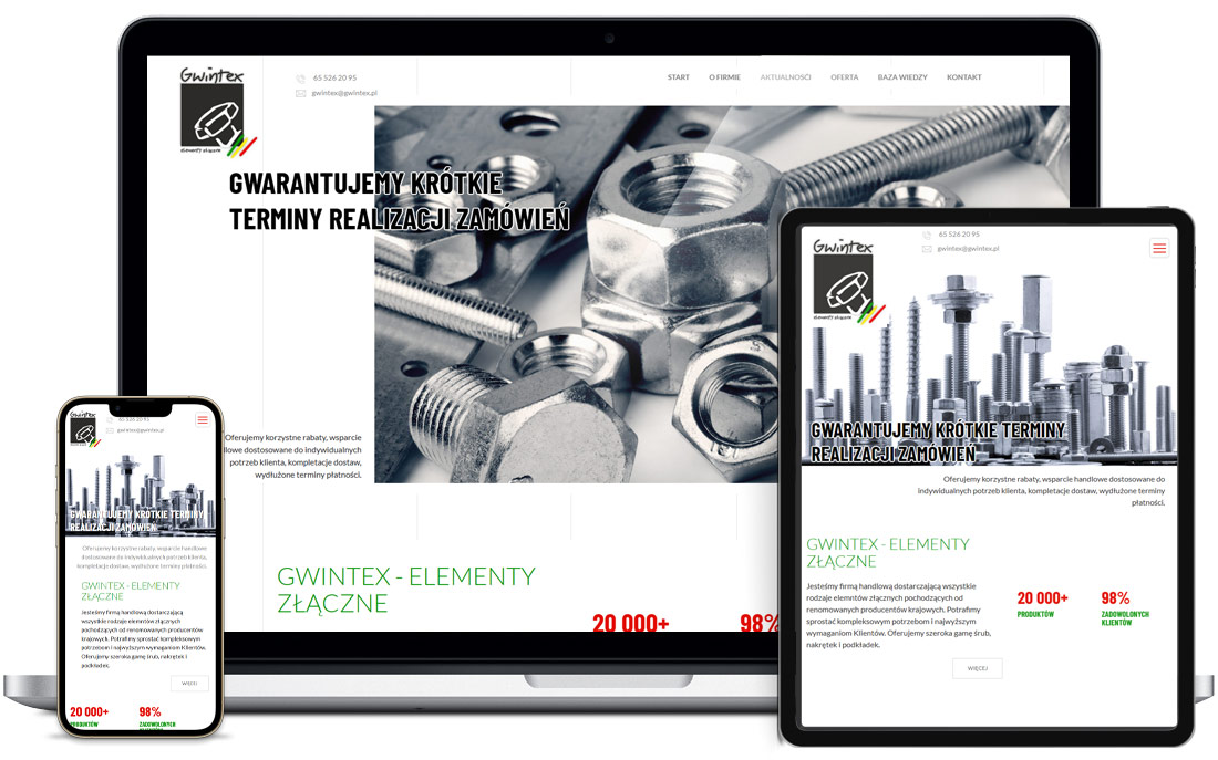 RWD website for industrial materials wholesaler