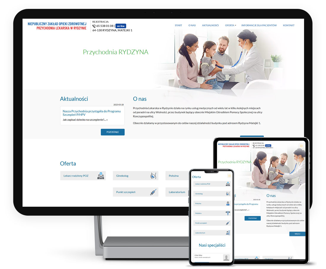 Website for primary care clinics