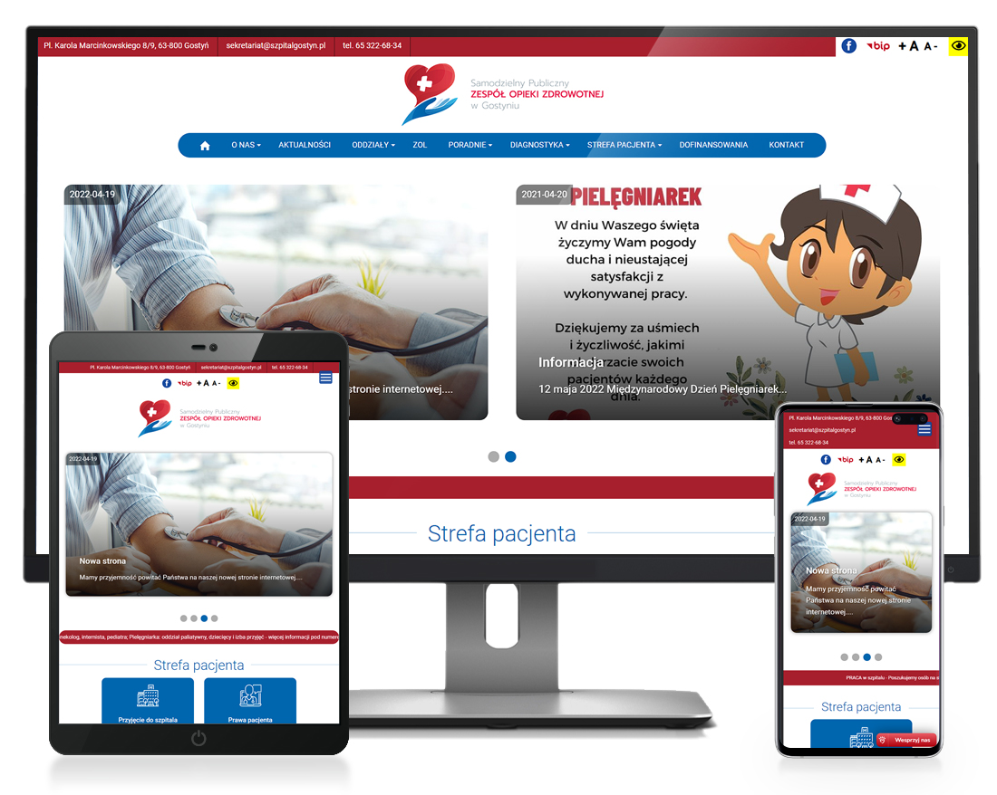 Website for hospital
